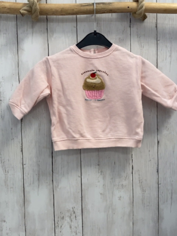 Zara  Pullover  Gr. 74  rosa Plüschtörtchen Schrift 