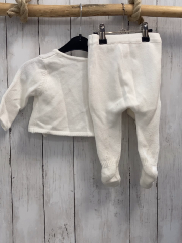 2tlg Mango  Strickjacke + Babyhose  Gr. 68  weiß Strick 