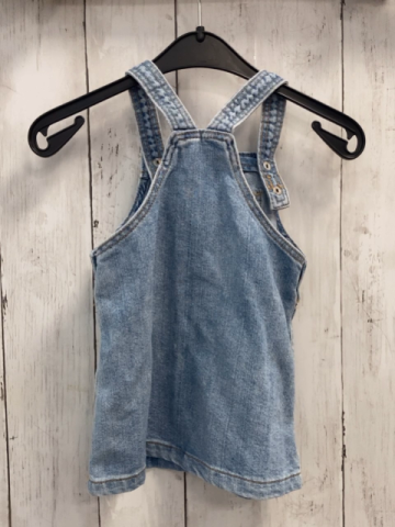 H&M Trägerrock Gr. 74  blau Jeans bunte Plüschbilder 