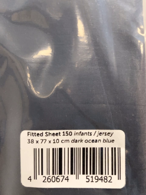 neu  Spannbettlaken  Gr. 38x77x10  blau 