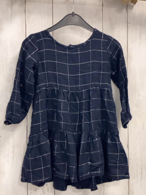 H&M  Kleid  Gr. 92  blau silber kariret 