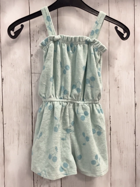 H&M Playsuit  Gr. 110  hellblau Kirschen Frottee 