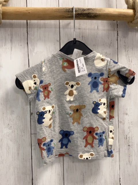 H&M  T-Shirt  Gr. 68  hellgrau bunte Bären