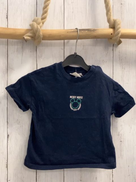 H&M  T-Shirt  Gr. 80  blau Micky Mouse weiße Schrift 