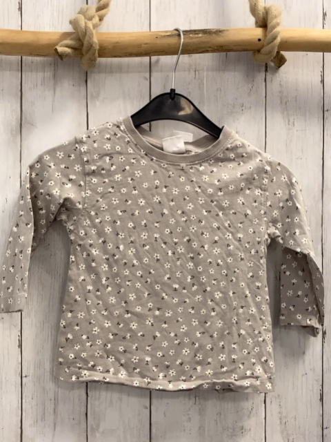 Zara  Lagnarmshirt  Gr. 98  grau weiße Blumen 