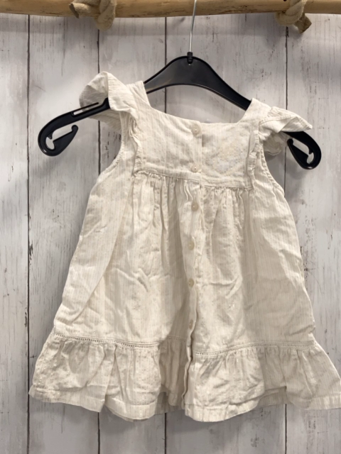 Sergent Major  Kleid  Gr. 80  weiß golden glänzende Streien Rüschen 