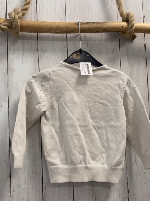 H&M  Strickjacke  Gr. 86  weiß Lochmuster 