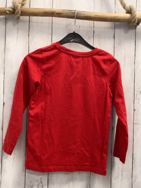   Langarmshirt  Gr. 128  rot Schrift Weihnachtsmotiv