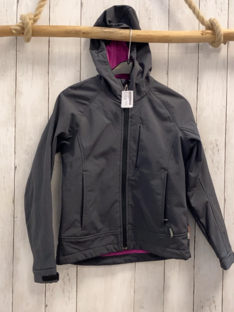 CMP Softshelljacke  Gr. 140  grau Kapuze pflaume Fleecefutter 