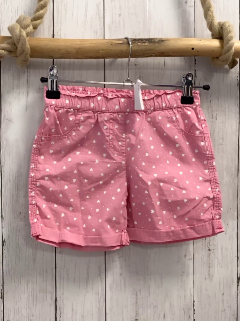   Shorts  Gr. 110  rosa weiße Herzen 