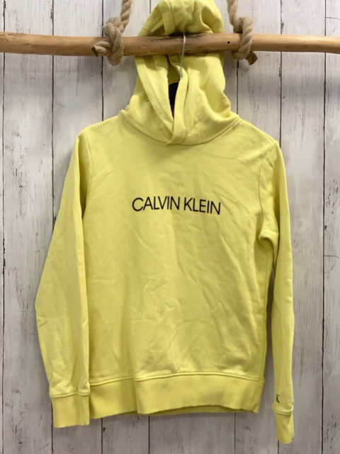 Calvin Klein  Pullover  Gr. 140  gelb Kapuze schwarze Schrift 