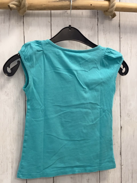  T-Shirt Gr. 116  türkis Schrift Schmetterlinge