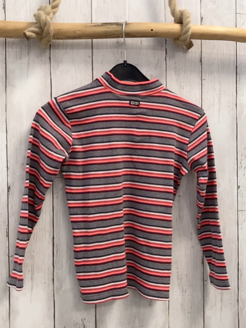Tumble ´n dry Pullover Gr. 122  grau weiß pink Streifen hoher Kragen