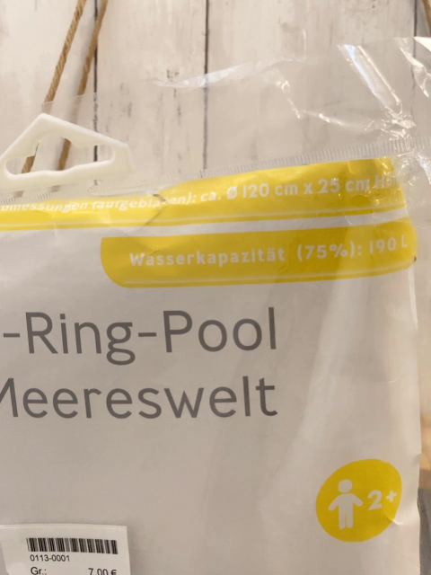  Swimmingpool  Durchmesser 120 cm blau mit Fischen 