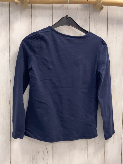   Langarmshirt Gr. 134  blau bunte Blumen mit golden Glitzer 