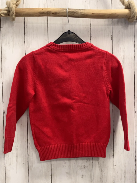 H&M Pullover  Gr. 110  rot Strick Pailettendino Weihnachtsmotiv