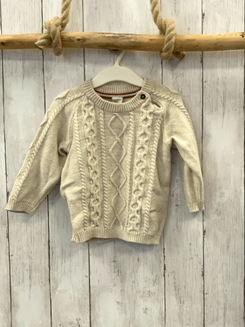 H&M Pullover Gr. 80  beige Strick Zöpfe