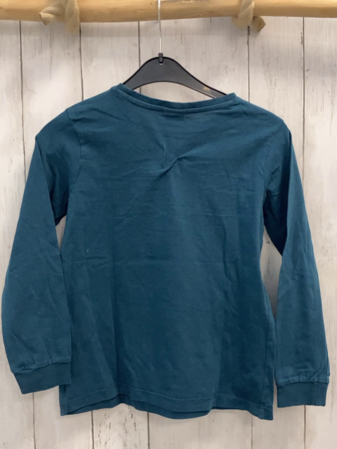 S´Oliver  Langarmshirt  Gr. 128  petrol hellgrüner Dino Schrift 
