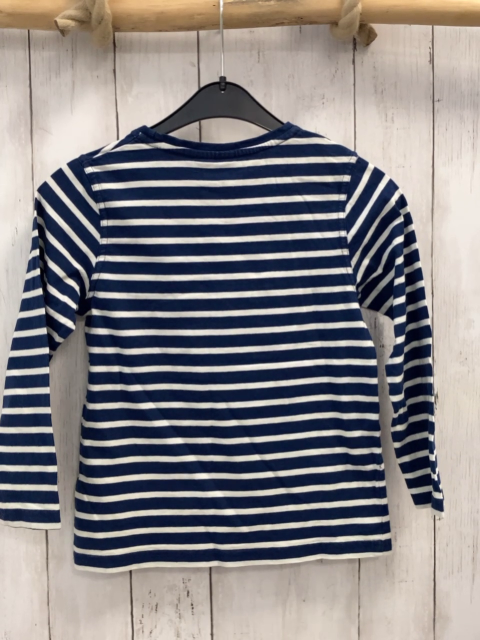Salt & Pepper  Langarmshirt  Gr. 116  blau weiße Streifen Bagger Schrift 