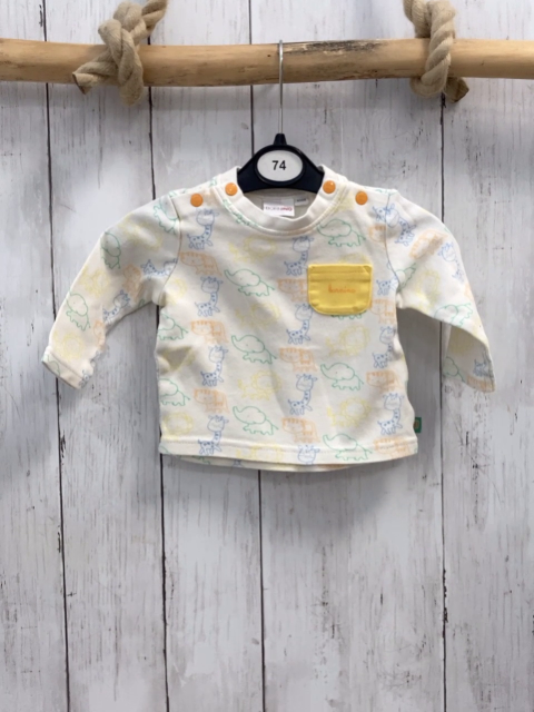 Bornino  Langarmshirt  Gr. 62  weiß bunte Zootiere 