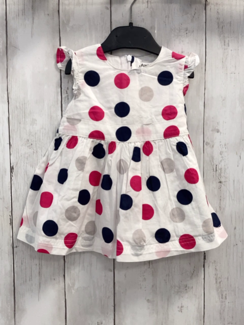 Kanz  Kleid  Gr. 68  weiß blau pink hellgraue Punkte 