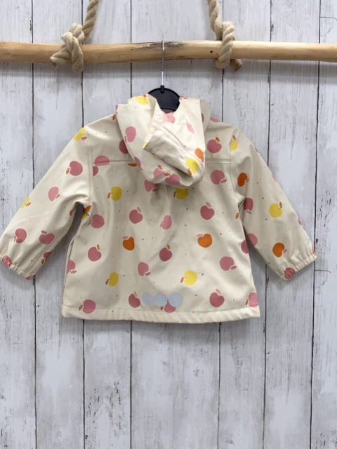   Regenjacke  Gr. 80  creme bunte Äpfel gummiert 