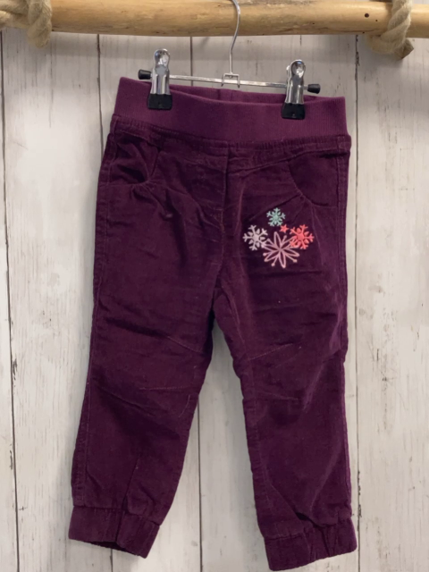 Dopodopo Hose  Gr. 80  aubergine Kord gefüttert gestickte Blumen 