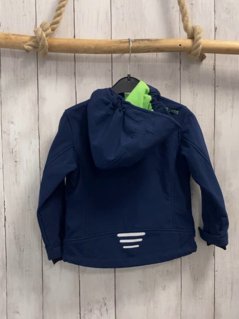 Trollkids  Softshelljacke  Gr. 98  blau hellgrüner Bund + hellgrünes Fleecefutter 