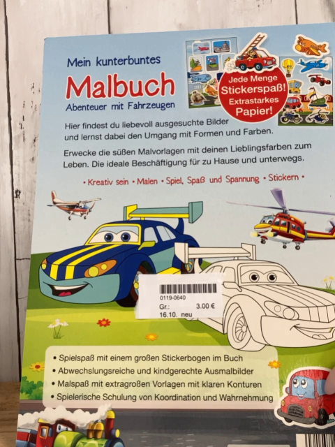 neu Kreativheft  Mein kunterbuntes Malbuch Abenteuer mit Fahrzeugen 