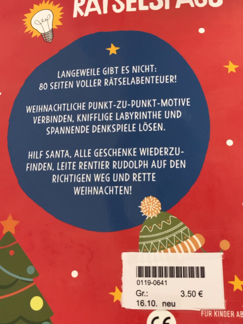 neu Kreativheft  Mein großes Rätselbuch Weihnachten 
