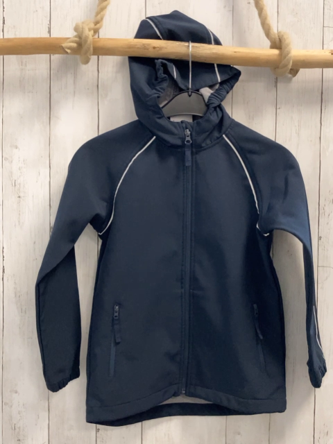 Frilufts  Softshelljacke  Gr. 140  blau isilber Reflektorstreifen graues Streifenfutter 