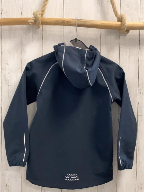 Frilufts  Softshelljacke  Gr. 140  blau isilber Reflektorstreifen graues Streifenfutter 