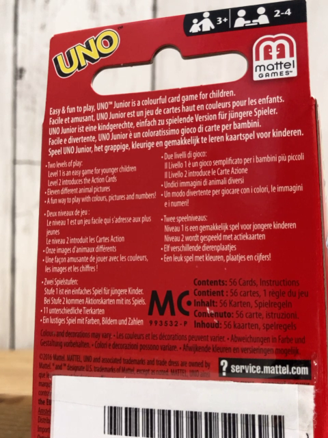 neu  Kartenspiel  Uno Junior 