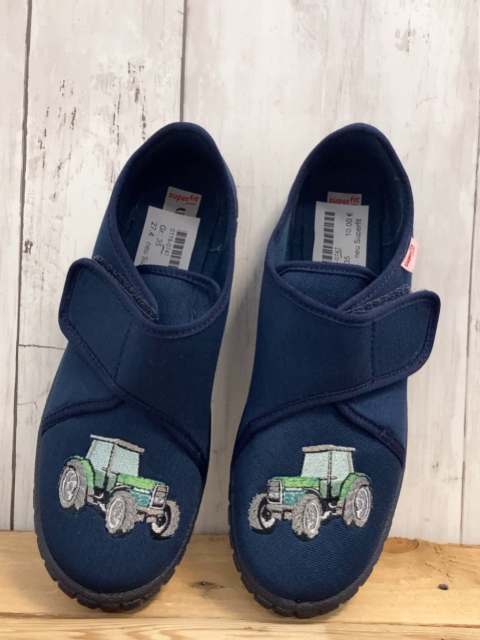 neu Superfit  Hausschuhe Gr. 35  blau Traktor 