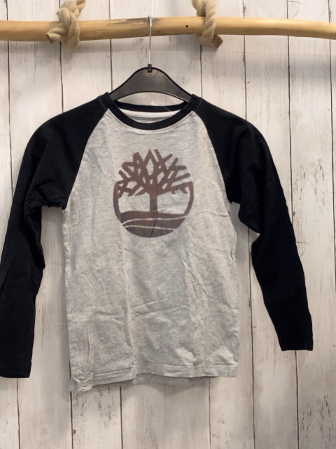 Timberland  Langarmshirt  Gr. 134  grau Baum schwarze Ärmel 