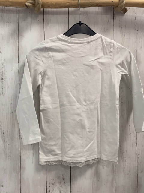   Langarmshirt  Gr. 110  weiß Schmetterlinge Blumen 