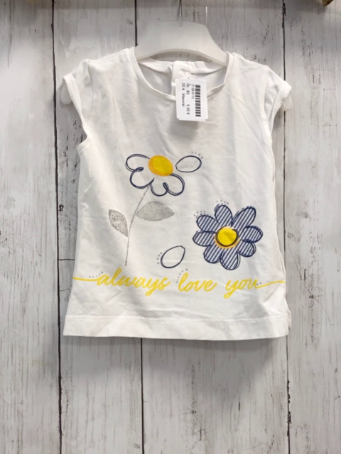 Mayoral  T-Shirt  Gr. 80  weiß Blumen gelbe Schrift 