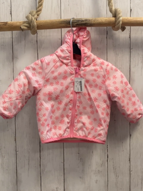   Wendejacke  Gr. 74  hellrosa hellrote Blumen / mit beige Teddy 
