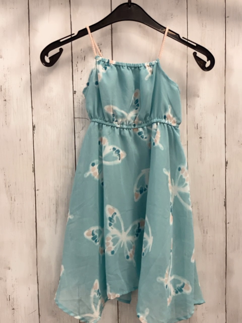 H&M  Kleid  Gr. 92  hellblau Schmetterlinge rosa Träger 