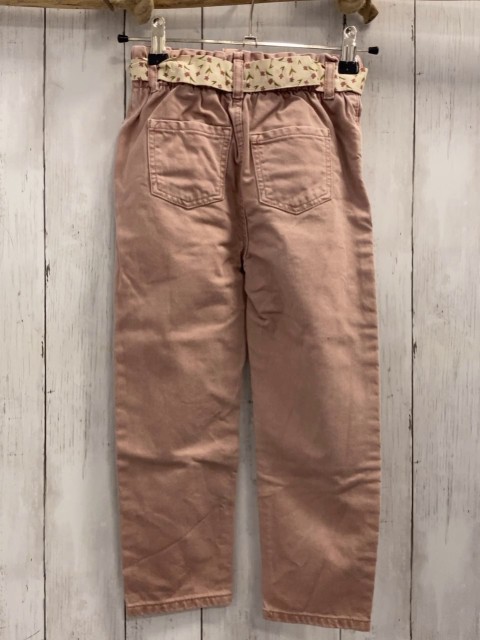 Vertbaudet  Hose  Gr. 116  lachs beige Gürtel mit Blumen 