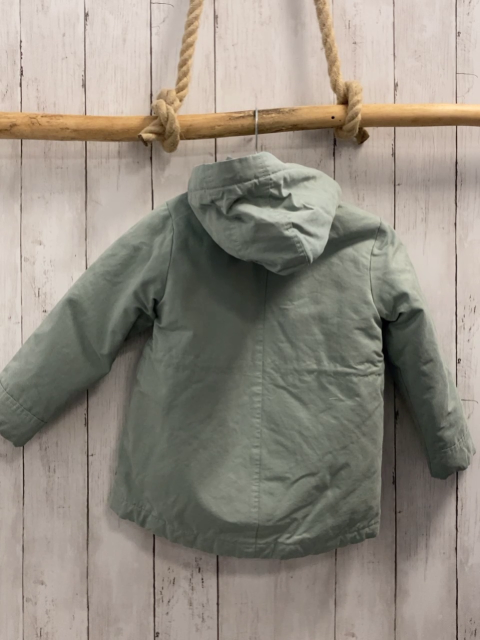 Vertbaudet 2tlg  Winterjacke  Gr. 104  kiwi + rosa geblümte Innenjacke 