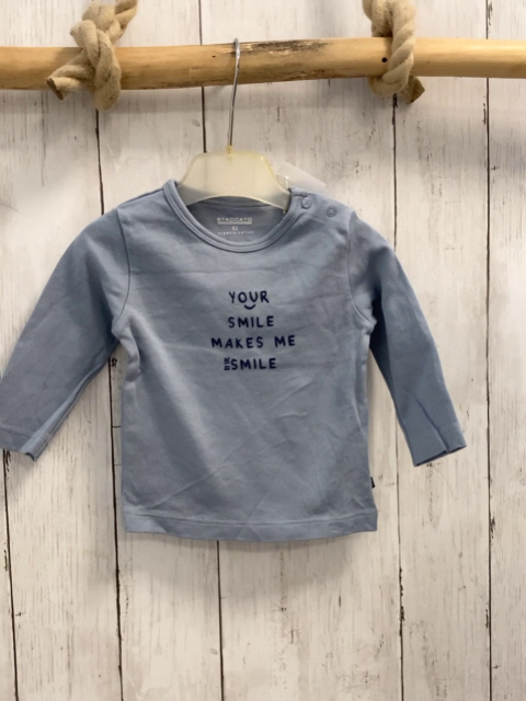Staccato  Langarmshirt  Gr. 62  hellblau dunkelblaue Schrift 