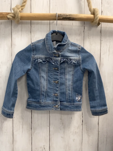 S´Oliver  Jeansjacke  Gr. 104  blau silber Pailettenschmetterling 