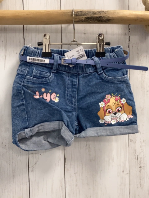 2tlg  Shorts + Gürtel  Gr. 104  blau Jeans Paw Patrol + lila 
