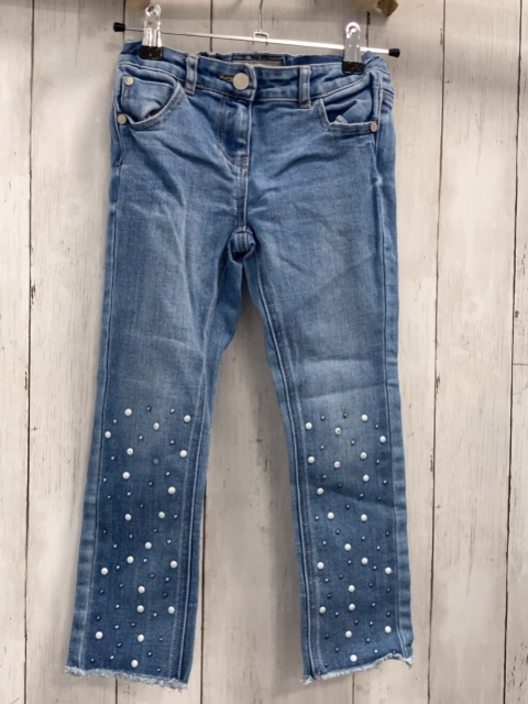 Next  Hose  Gr. 122   blau Jeans Bund verstellbar Perlen 