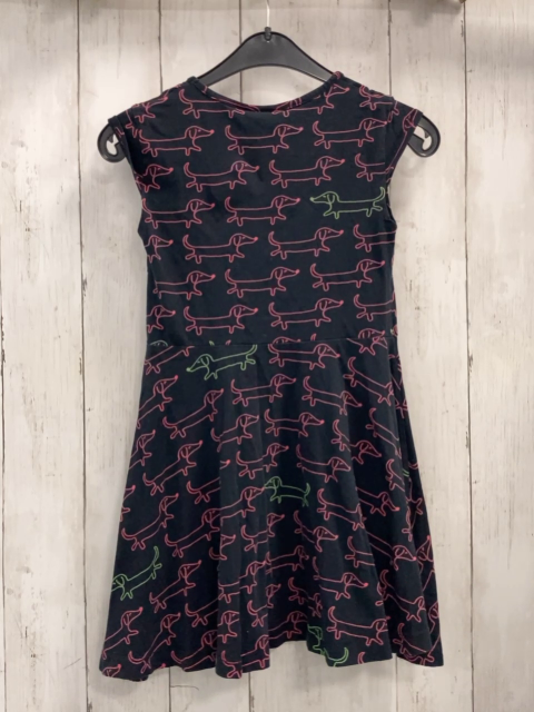 Me & I Kleid  Gr. 122  schwarz rosa hellgrüne Hund 