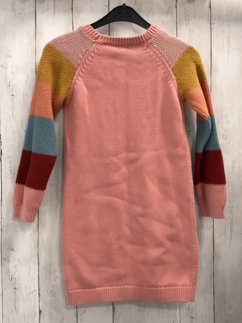 Next  Kleid  Gr. 122  rosa Strick Taschen mit Hasenköpfen gestreifte Ärmel 
