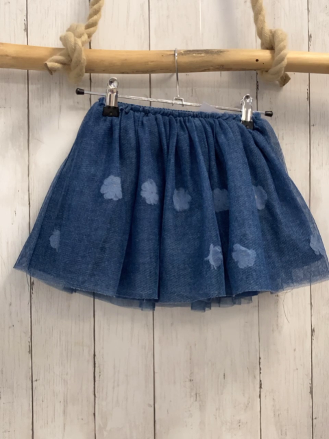 Mayoral  Rock Gr. 110  blau mit hellblauen Rosetten blauer Tüllüberrock 