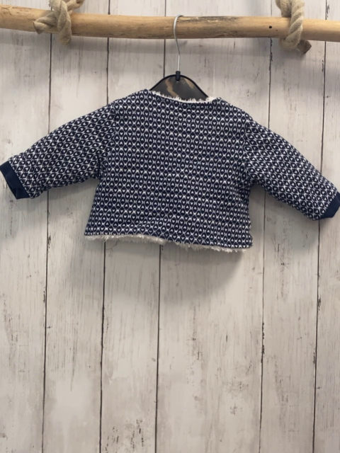Chipie  Wendejacke  Gr. 68  weiß blauer Druck / weiß Plüsch 