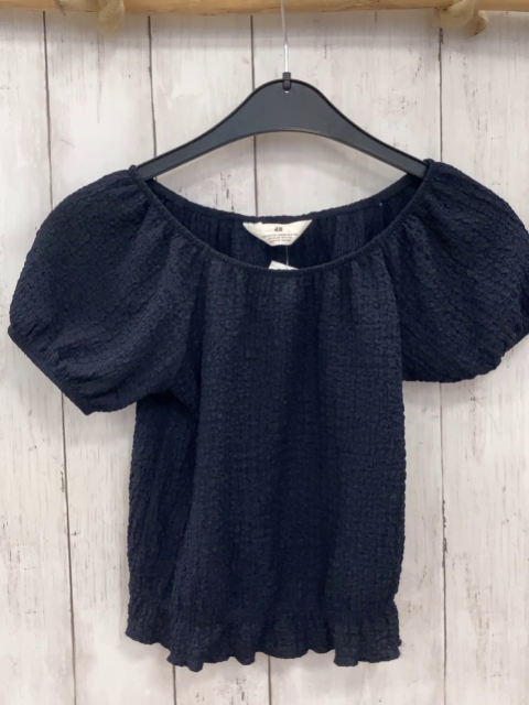 H&M Sommerbluse Gr. 134  blau Struktur